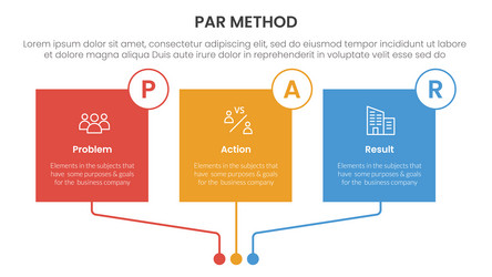 par method infographic 3 point with square box vector image