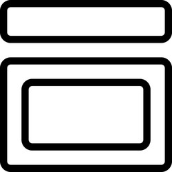 rectangular box frame with header on top vector