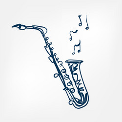 Saxophone Sketch - Isolated Element Vector Image