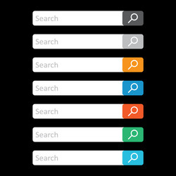 search bar field set interface elements vector image