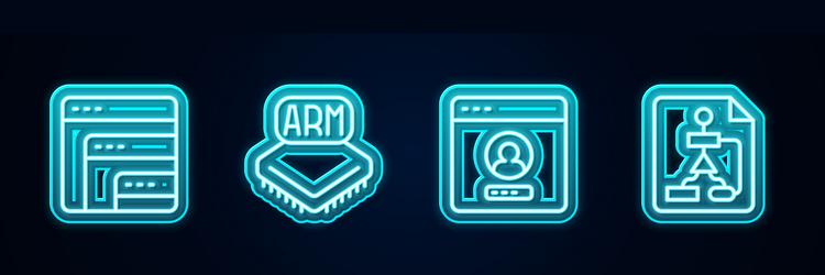 set line software processor create account vector image