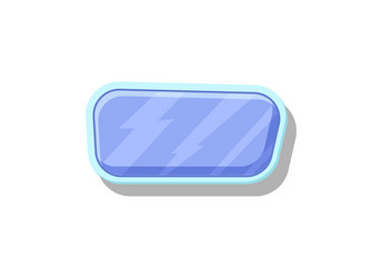 Shiny blue button for game menu interface vector