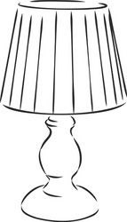 Table lamp sketch icon isolated on background vector