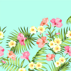 Tropical Floral Garland Vector Image