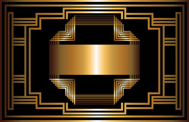 two-color pattern with art deco frame vector image