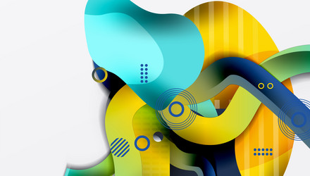 abstract background - lines circles and liquid vector image