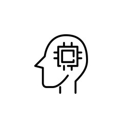 artificial intelligence icon android with a cpu vector