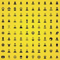 avatar 100 icons universal set for web and ui vector image
