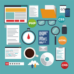 Color background elements programming codes vector