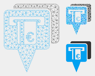 euro atm pointers mesh network model vector image