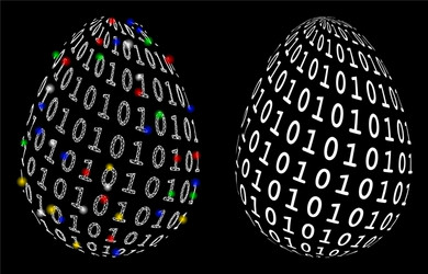 flare mesh carcass binary digital egg icon vector