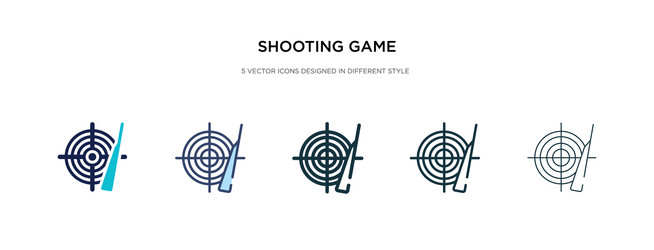 shooting game icon in different style two vector