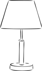 Table lamp sketch icon isolated on background vector