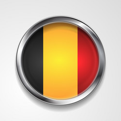 abstract badge button with metallic frame belgian vector image