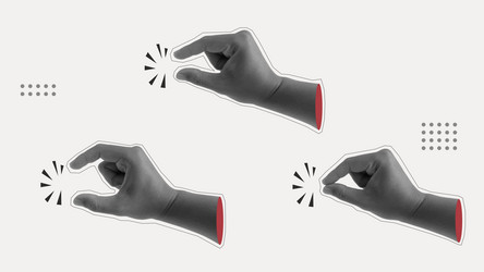 halftone hand arm gesture trendy retro element vector image