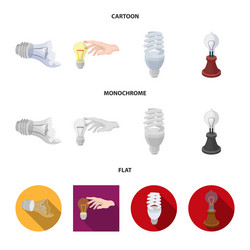 isolated object lightbulb and ecolam symbol vector image