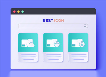 set delete folder cloud storage text document vector image