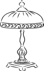 table lamp sketch icon isolated on background vector image