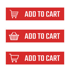 add to cart button set shopping trolley signs vector image