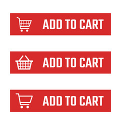 add to cart button set shopping trolley signs vector