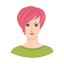 Avatar face icon female social profile Royalty Free Vector