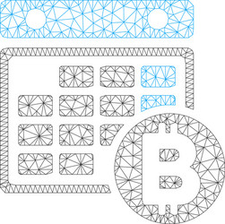 Bitcoin calendar mesh wire frame model vector