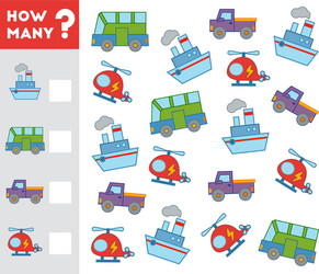Counting game for children count how many vector