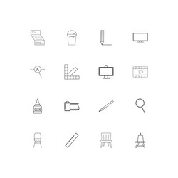 creative process and design linear thin icons set vector image