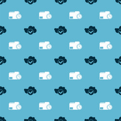 set cloud with check mark and document folder vector image