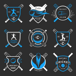 Set of badges cricket vector