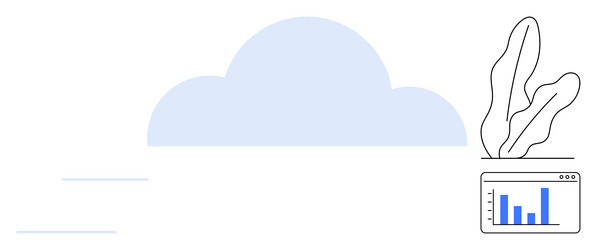cloud computing with data analytics visualization vector image
