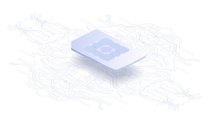 abstract banner embedded sim concept new mobile vector image