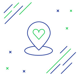 line map pointer with heart icon isolated on white vector image