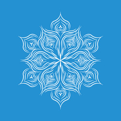 patterned snowflake icon simple style vector image