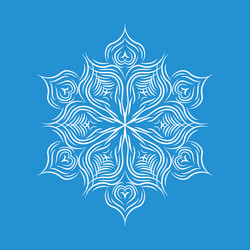 Patterned snowflake icon simple style vector