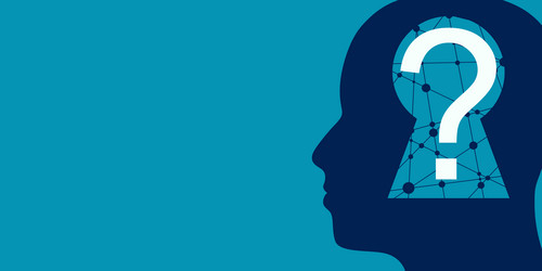 profile of the head a man with question mark vector image