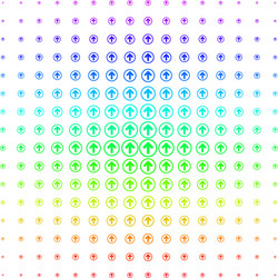 rounded arrow shape halftone spectrum pattern vector image