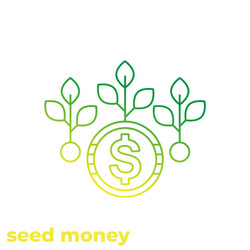 Seed money icon linear vector