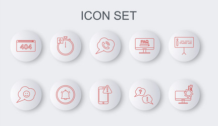 set line computer monitor service speech bubble vector image