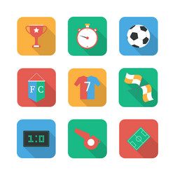 Soccer set icons with field vector