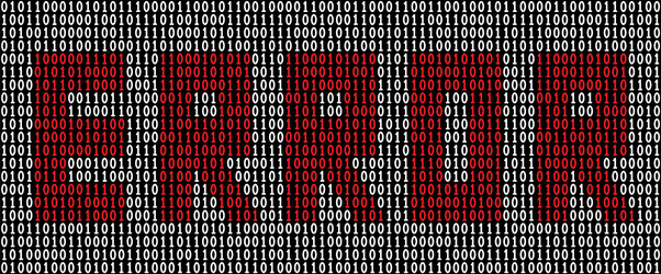 word error written in binary code vector image