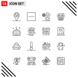 16 universal outlines set for web and mobile vector image