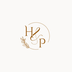 Letter hp wedding monogram logo design Royalty Free Vector