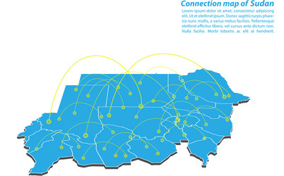 Modern of sudan map connections network design vector