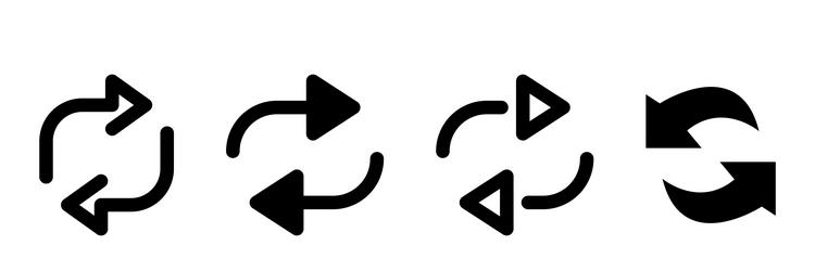 rotation arrow set reload symbol repeat vector image