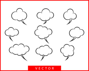 set talk bubbles speech blank empty bubble icon vector image