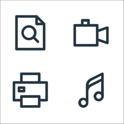 user interface line icons linear set quality vector image