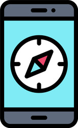 compass on smartphone icon location map vector image