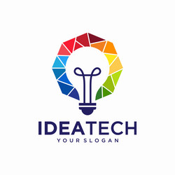 Creative bulb technology logo template vector