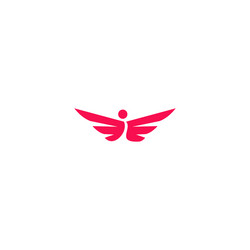 Abstract wing fly colored logo Royalty Free Vector Image